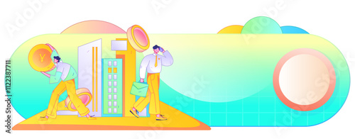 Home loan flat vector concept operation illustration
