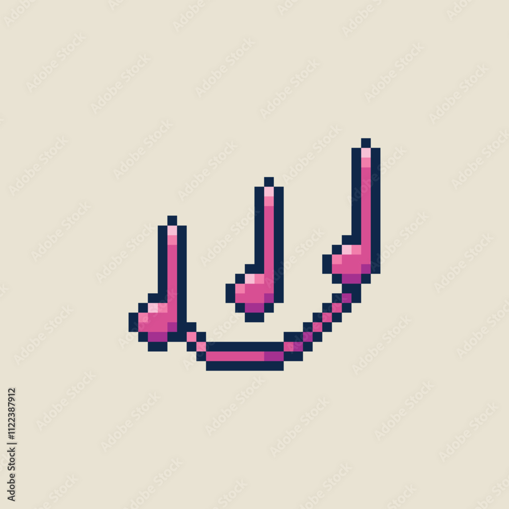 Fototapeta premium this is music note icon in pixel art, this item good for presentations,stickers, icons, t shirt design,game asset,logo and your project.
