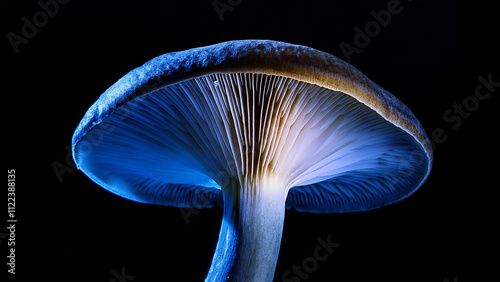 Pilz Wachstum Dunkel Hintergrund Schwarz Studio Beleuchtung in Szene gesetzt  photo