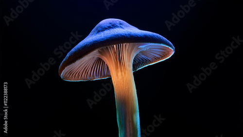 Pilz Wachstum Dunkel Hintergrund Schwarz Studio Beleuchtung in Szene gesetzt  photo