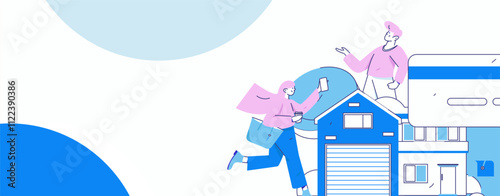 Home loan flat vector concept operation illustration
