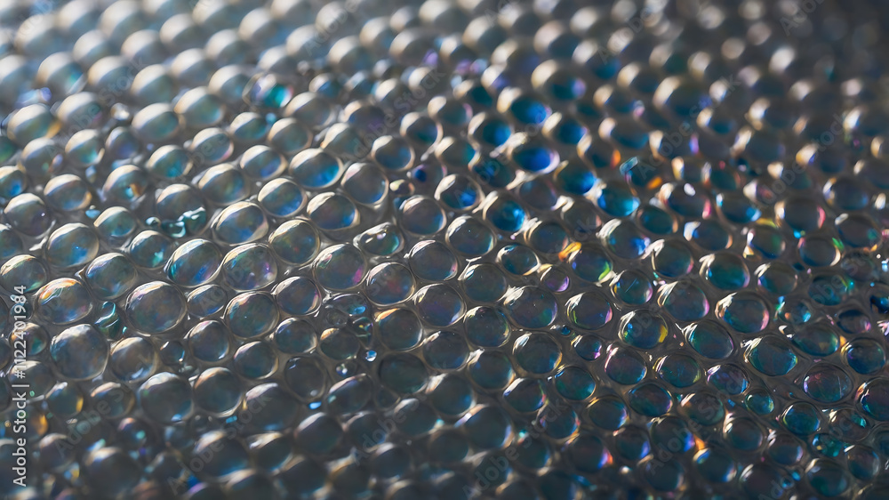 Fototapeta premium Light Blue Plastic Bubble Wrap Pattern Texture