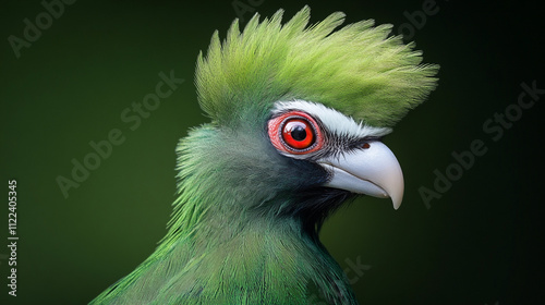 close-up of turaco head.ai generative photo