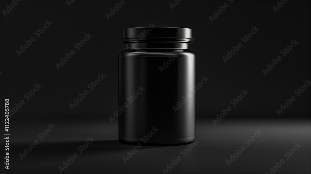 Mockup Supplement Bottle on Black Background, Product Display for Health or Wellness Mockup Supplement Bottle on Black Background, Product Display for Health or Wellness
