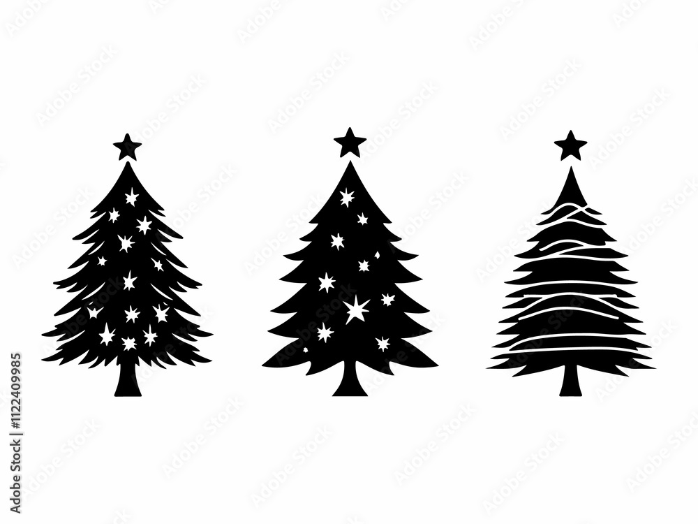 Obraz premium Christmas tree collection in flat design