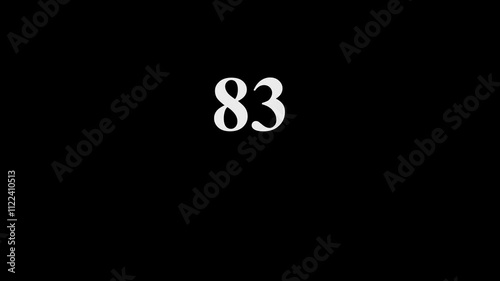 Countdown one to hundred in black background, 100 countdown 