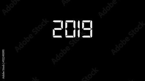Countdown to New Year 2025, Year counting in black background 