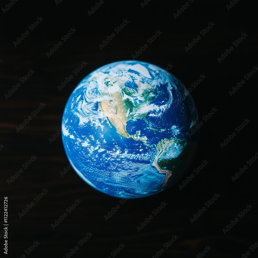 Fototapeta premium Earth globe on dark background.