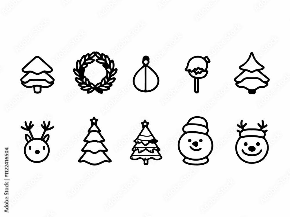 Fototapeta premium Hand drawn christmas element collection
