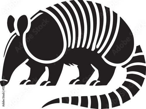Armadillo animal silhouette logo symbol design vector illustration