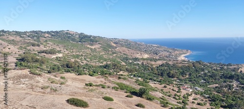 View of Portuguese Bend Landslide Area from the North. Rancho Palos Verdes, California.  October 2024