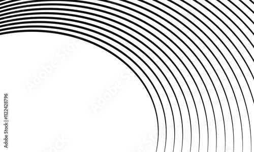 abstract black thin to thick curve line pattern can be used background.