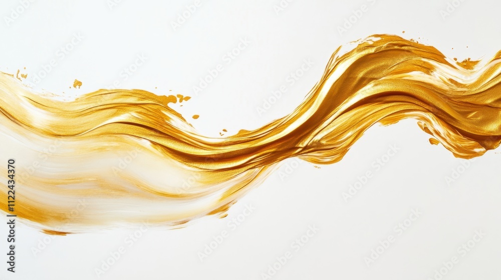 Fototapeta premium Fluid golden wave abstract art digital illustration elegant design aesthetic viewpoint motion concept for design inspiration