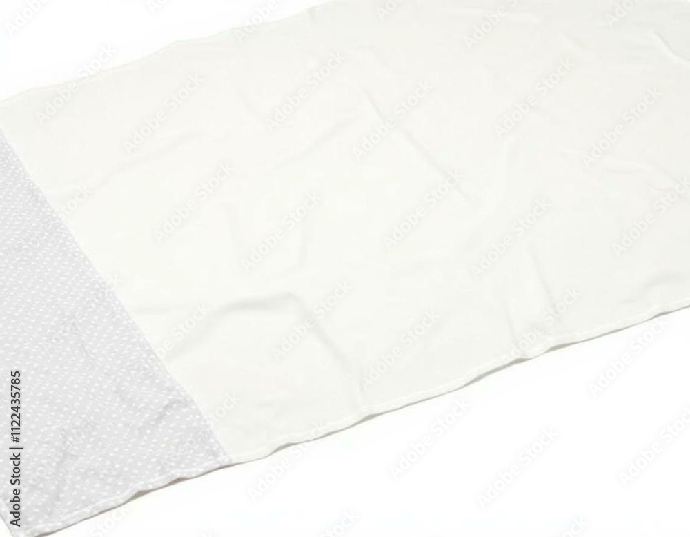 Soft Cotton Polka-Dot Tablecloth with Gentle Wrinkles on White Background
