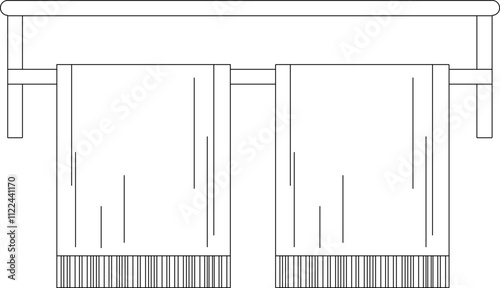 Vector sketch illustration silhouette design image of bathroom equipment shelf for placing towels