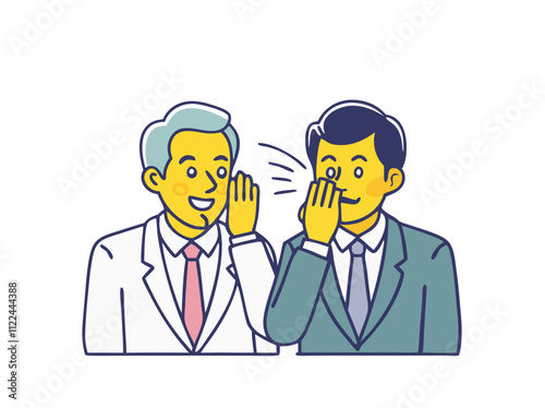 Businessmen gossiping vector image, Isolated on white background.
