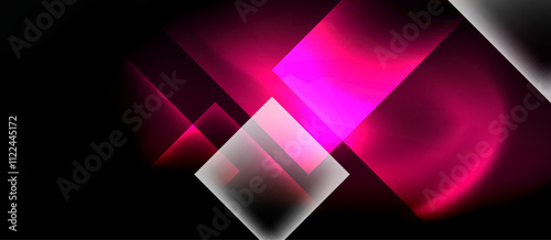 Dark neon colors with glass square shapes