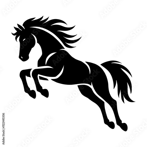 Jumping Horse Silhouette Design