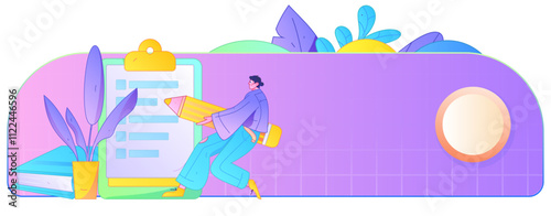 Education and learning people flat vector concept hand drawn illustration
