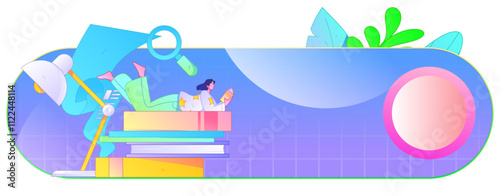 Education and learning people flat vector concept hand drawn illustration
