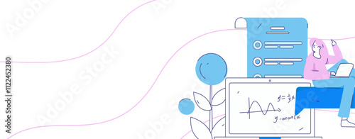 Education and learning people flat vector concept hand drawn illustration
