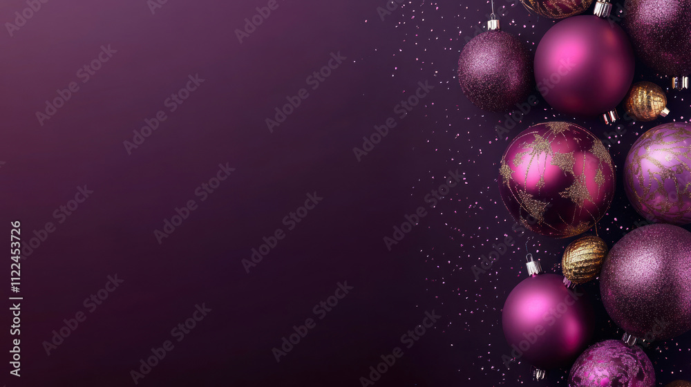 Fototapeta premium purple christmas balls