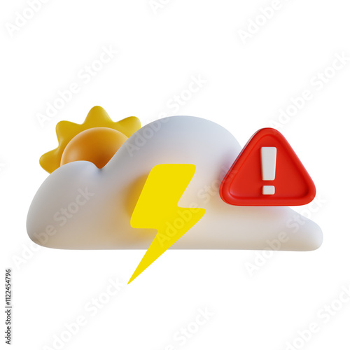 3d render icon Weather Alert