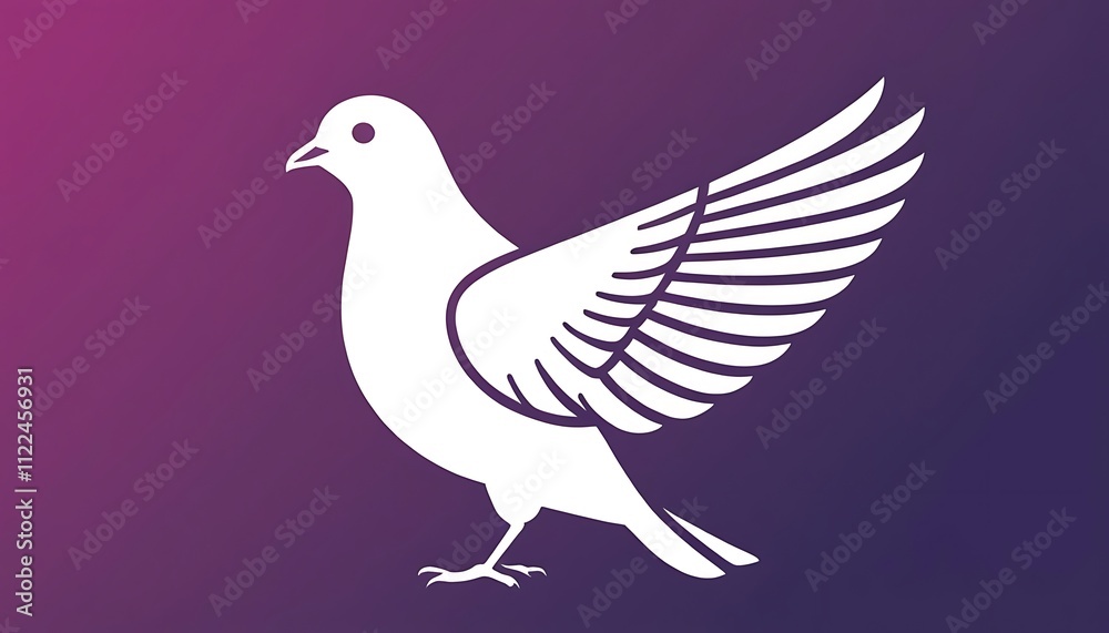 Obraz premium Pigeon or dove icon pigeon hand drawn style illustration , isolated, white background animal wing, love - emotion, black and white, carrying, concepts,