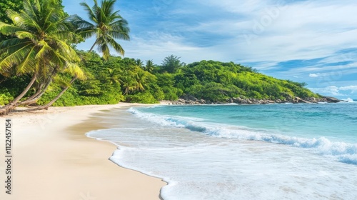 Travel image showing a stunning beach scene in the serene tropical island