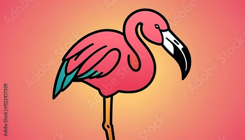 flamingo logo Flamingo  illustration isolated on white background bird, animal, flamingo, feather,5
