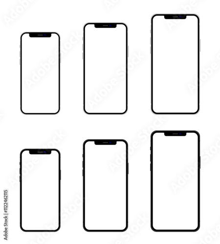 iPhone 12 スマートフォン  フレーム タイプ１シルバー＆グレー (.AI)