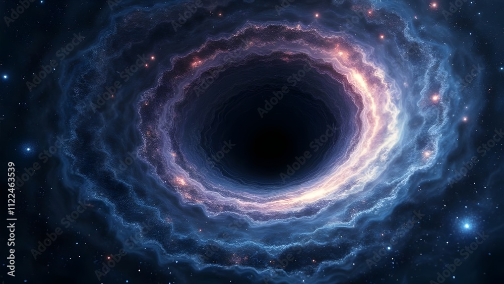 Obraz premium Black Hole Background Swirling Galaxy with Cosmic Dust and Stars