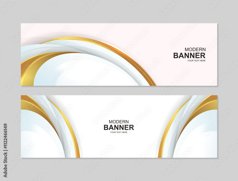 Fototapeta premium elegant golden abstract wave banner