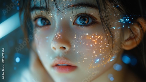 beautiful woman with enchanting eyes