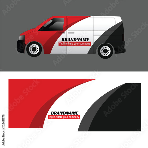 vector design sticker strip line wrap body car van delivery