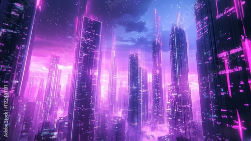 Wallpaper Mural Floating Buildings in a Futuristic Cityscape Torontodigital.ca