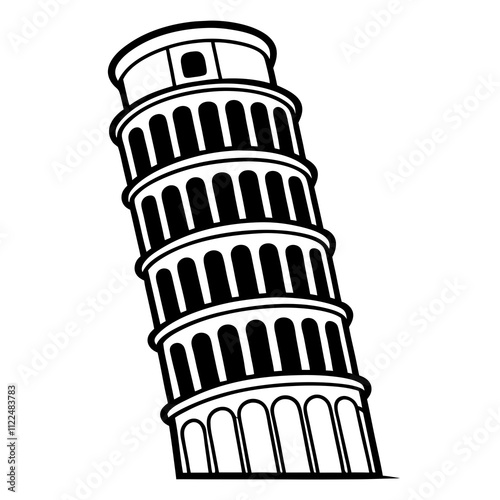 Leaning Tower of Pisa Vector Illustration photo