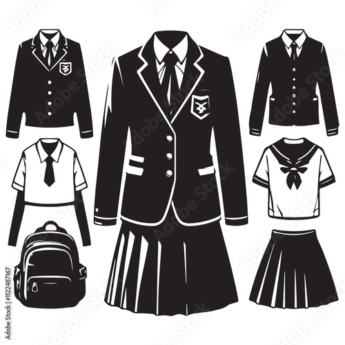 Classic School Uniform. School Uniform Vector.