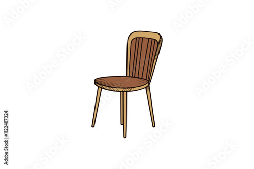 Stylish four-legged wooden chair seat