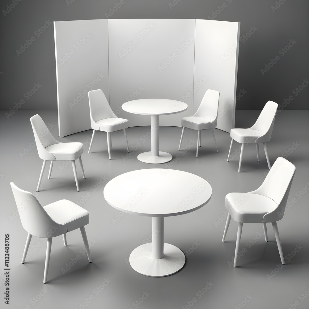 Obraz premium a close up of a table and chairs in a circle