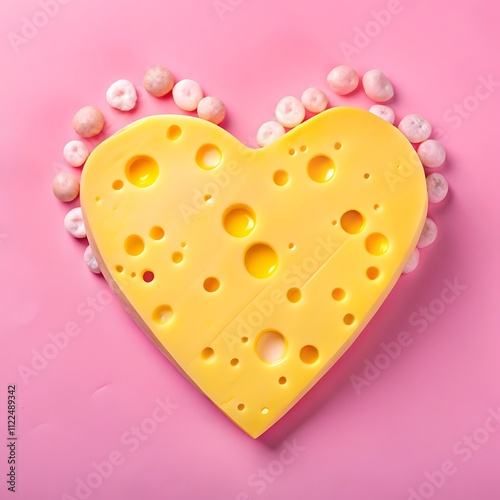 Charming Cheese Valentine's Day Heart Design for Creative Projects photo