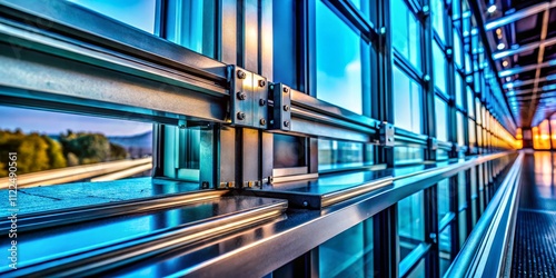 Close-up detail: urban exploration reveals expansion joint curtain wall's architectural artistry.