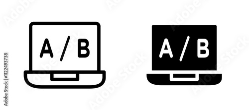 A B test icon symbol collection on white background.