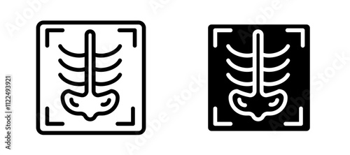 X-ray scan icon symbol collection on white background.