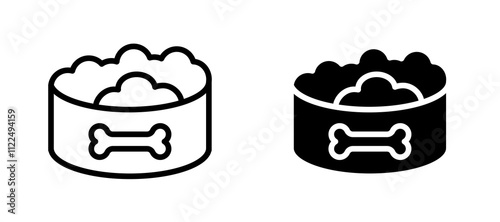 Pet food icon symbol collection on white background.