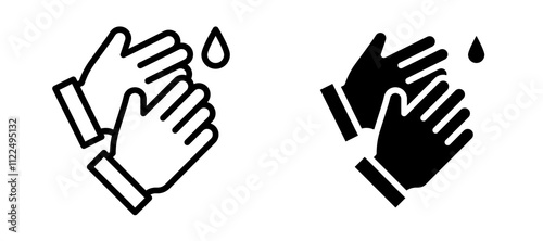 Wash hands icon symbol collection on white background.