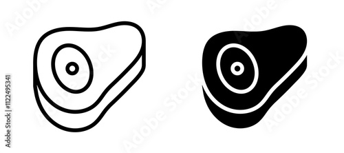 Steak icon symbol collection on white background.