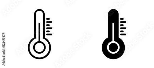 Thermometer icon symbol collection on white background.
