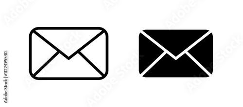 email icon symbol collection on white background.