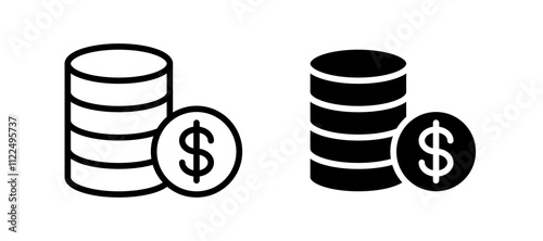 Money icon symbol collection on white background.